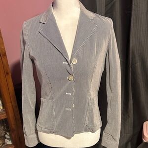 Lauren Ralph Lauren Pinstripe Blazer in Navy and White
